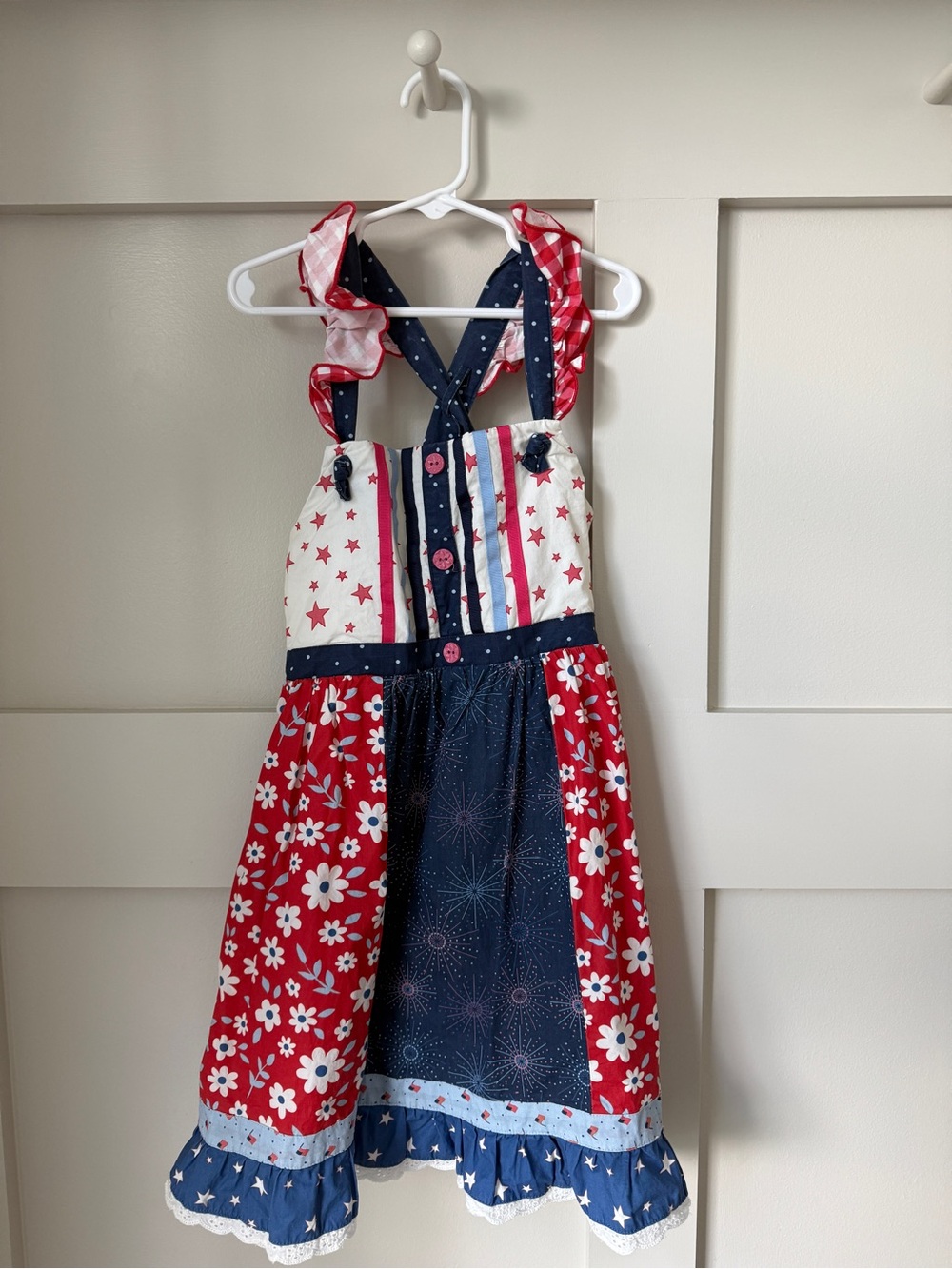 Matilda Jane Red, White & Blue Floral Striped Sundress